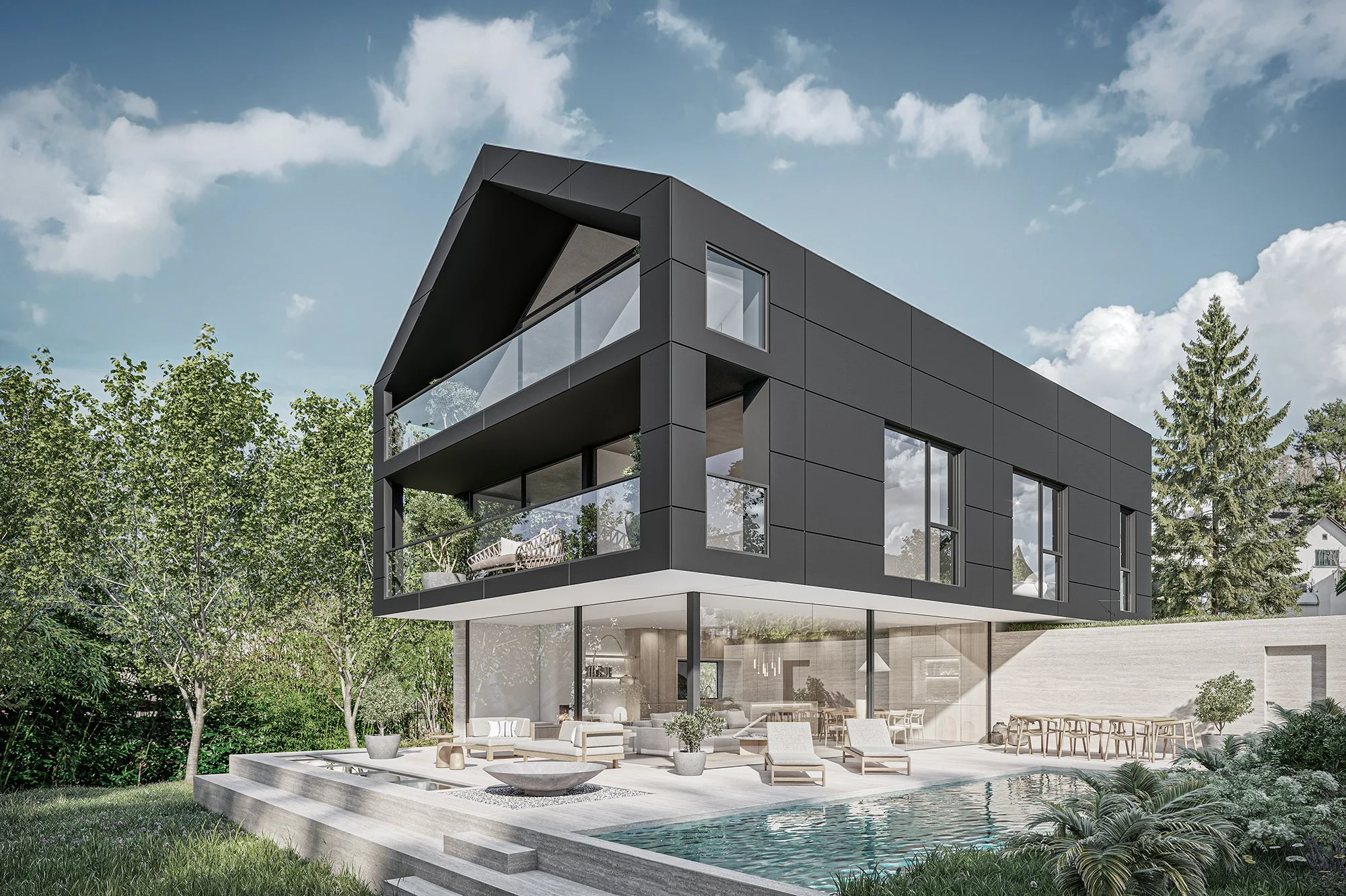 Semplice – Aussenansicht der Villa am Zürichsee